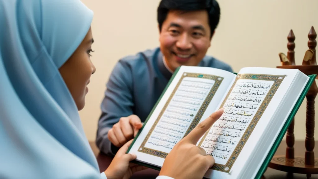 Mastering Quran Tajweed: Tips for Accuracy and Beauty 2 leonardo phoenix a closeup image of a student holding an open 1